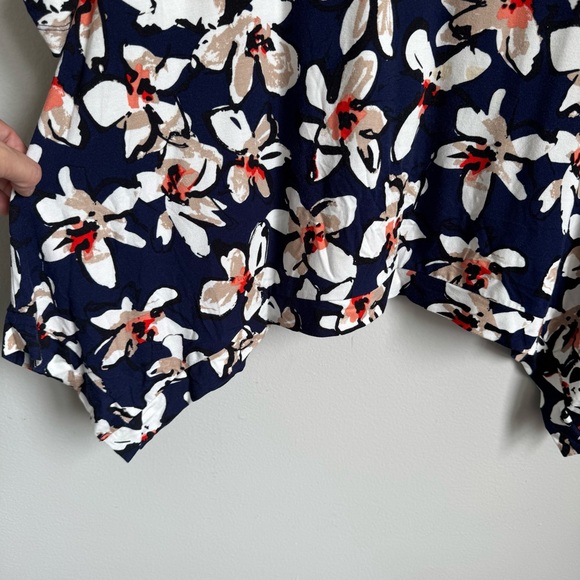 Grace Elements XL Floral Asymmetrical Hem Tunic Top Stretchy Artsy Print Casual - Picture 5 of 11